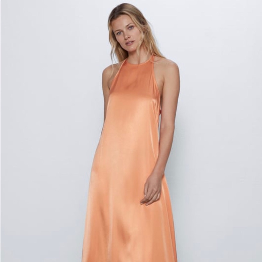 Zara satin effect dress - never worn